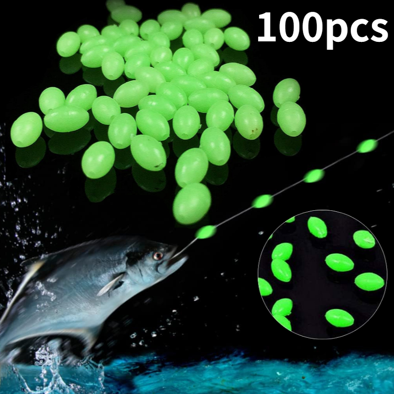 Fishing Lure Making Kit - 100 قطعة/الوحدة البيضاوي ليلة مضيئة الصيد