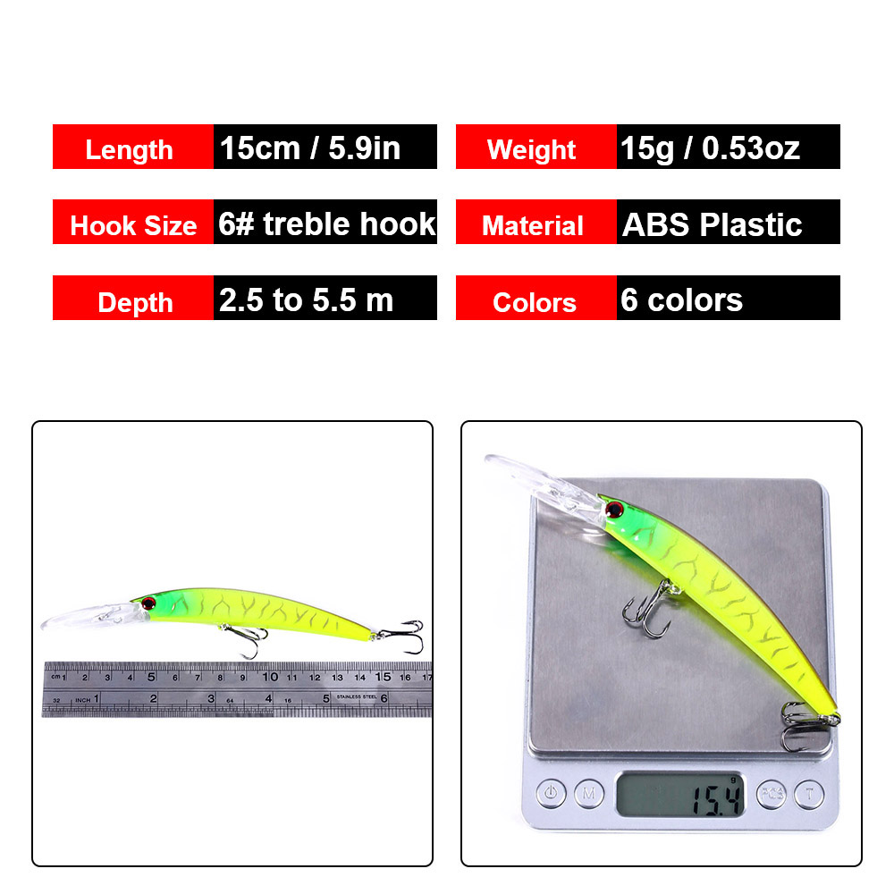 1 قطعة 15 سنتيمتر 15 جرام الغو - مراجعة Fishing Lure Jerkbait وسعره