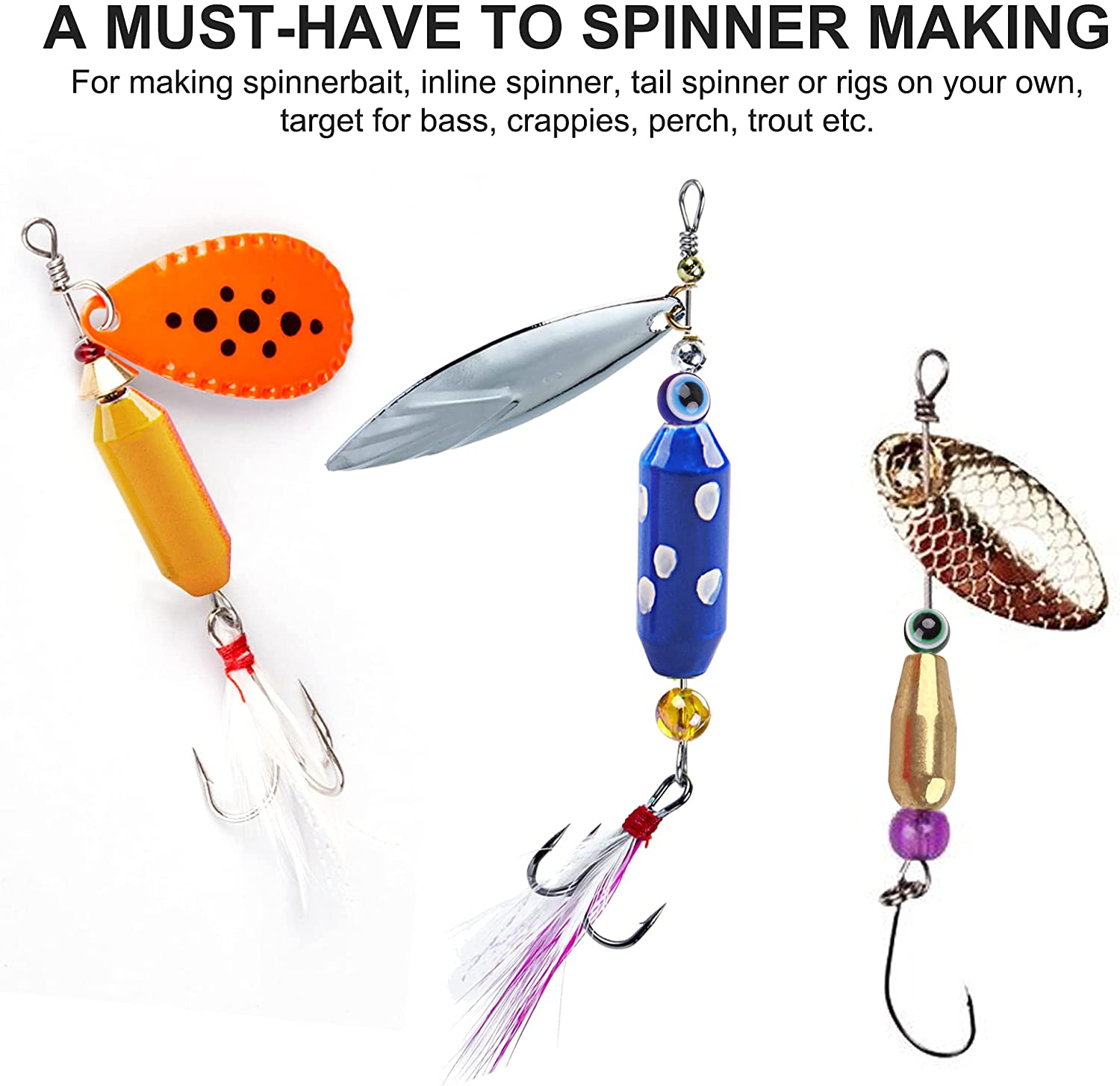 10 قطعة النحاس الصيد سبينر إغر - مراجعة Fishing Lure Spinnerbait وسعره