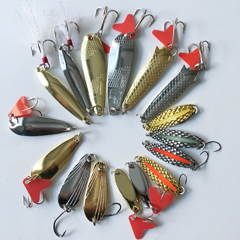 طقم طُعم صيد السمك 16 قطعة، طُ - مراجعة Fishing Lure Spinnerbait وسعره