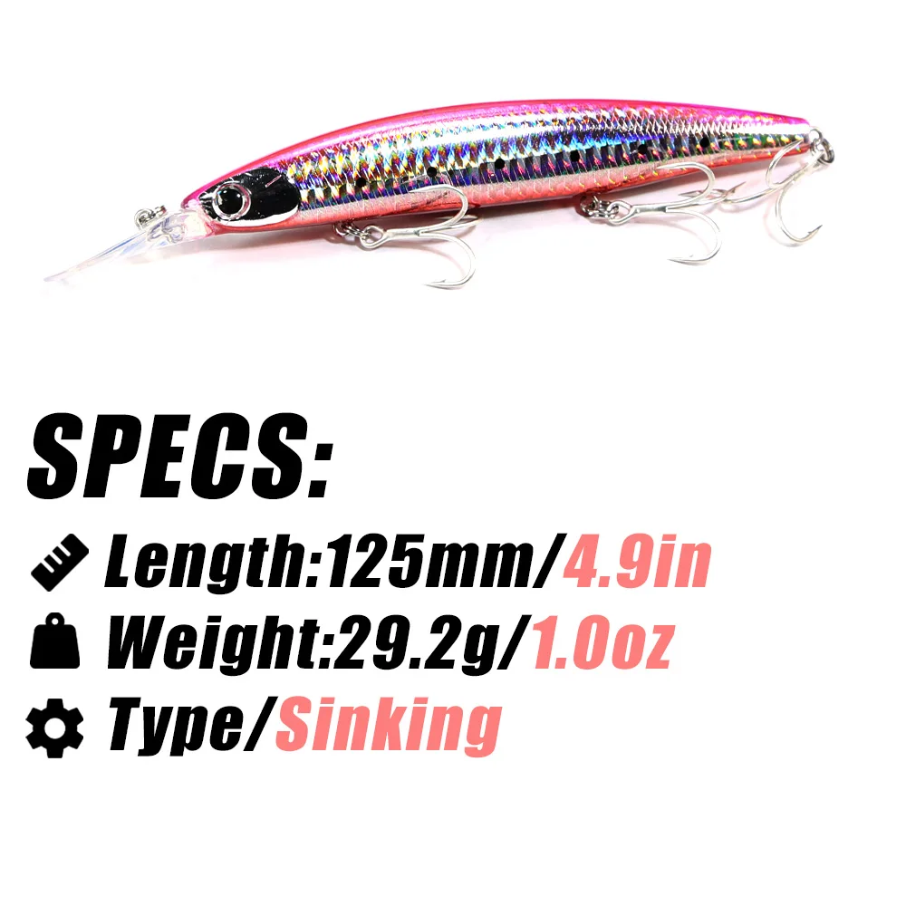B & U 125 مللي متر غرق أسماك ا - مراجعة Fishing Lure Jerkbait وسعره